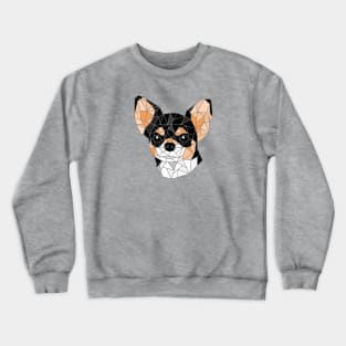 Chihuahua Black Stained Glass Crewneck Sweatshirt